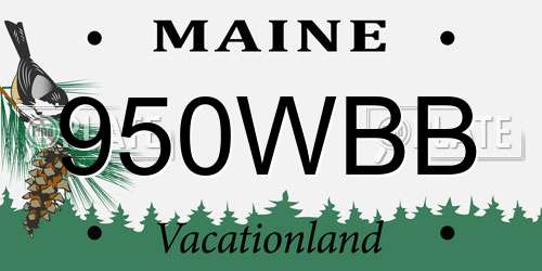 950WBB Maine License Plate