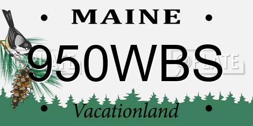 950WBS Maine License Plate