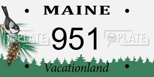 951 Maine License Plate