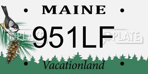 951LF Maine License Plate