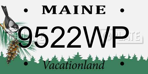 9522WP Maine License Plate
