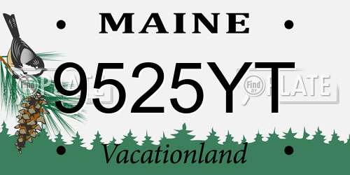 9525YT Maine License Plate