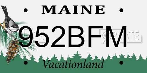 952BFM Maine License Plate