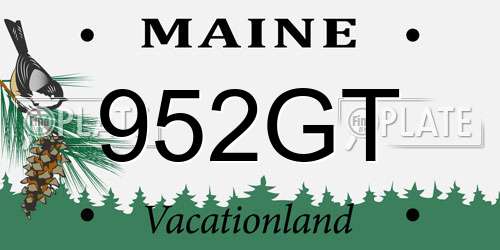 952GT Maine License Plate