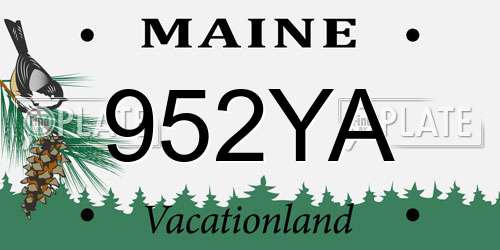 952YA Maine License Plate