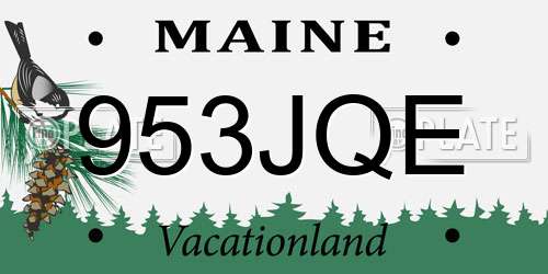 953JQE Maine License Plate