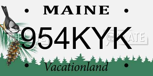 954KYK Maine License Plate