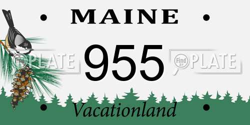 955 Maine License Plate