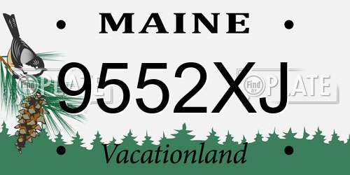 9552XJ Maine License Plate