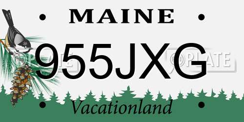 955JXG Maine License Plate