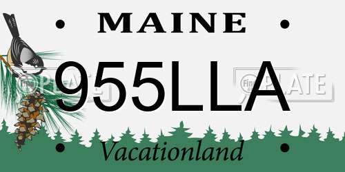 955LLA Maine License Plate