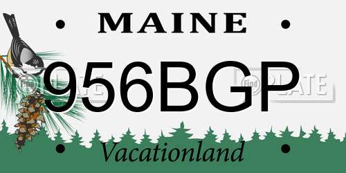 956BGP Maine License Plate
