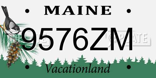 9576ZM Maine License Plate