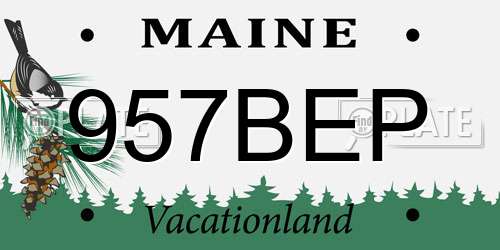 957BEP Maine License Plate