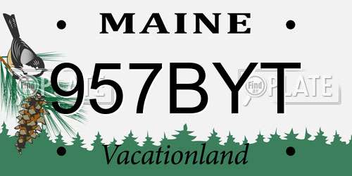 957BYT Maine License Plate