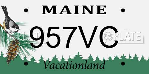 957VC Maine License Plate