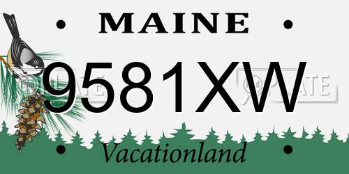 9581XW Maine License Plate