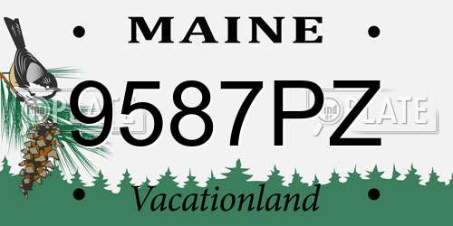 9587PZ Maine License Plate