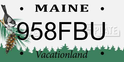 958FBU Maine License Plate