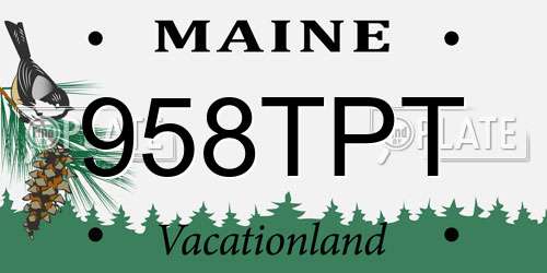 958TPT Maine License Plate