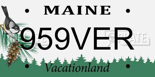959VER Maine License Plate