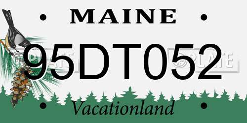 95DT052 Maine License Plate