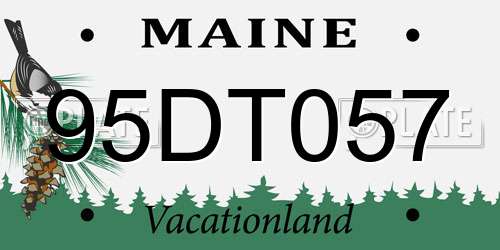 95DT057 Maine License Plate