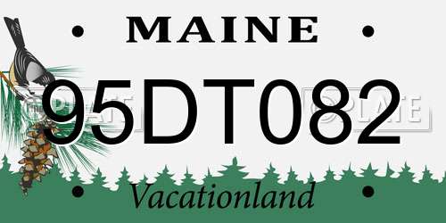 95DT082 Maine License Plate