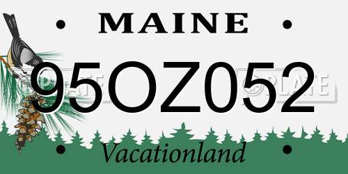 95OZ052 Maine License Plate