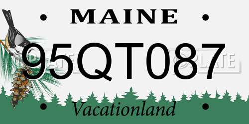 95QT087 Maine License Plate