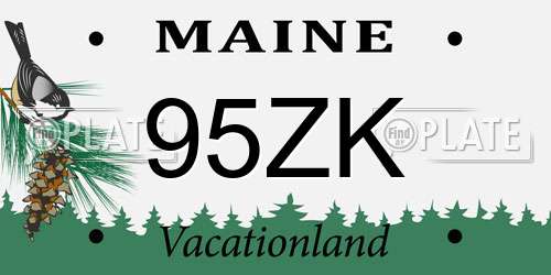 95ZK Maine License Plate