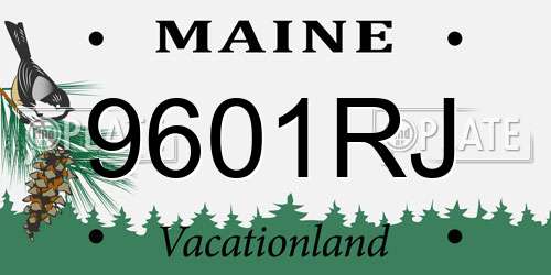 9601RJ Maine License Plate