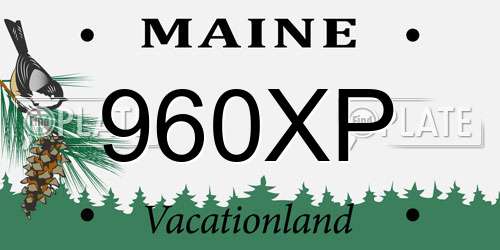 960XP Maine License Plate