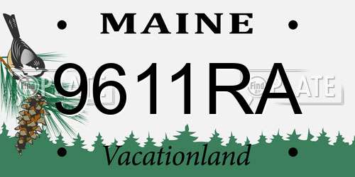 9611RA Maine License Plate