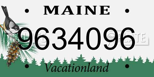 9634096 Maine License Plate
