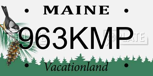 963KMP Maine License Plate