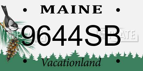 9644SB Maine License Plate