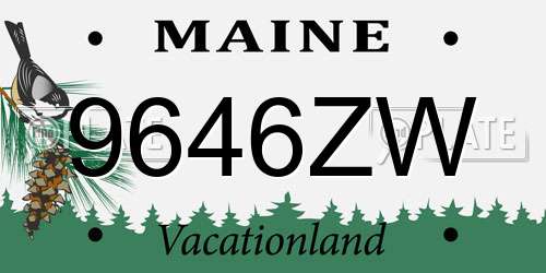 9646ZW Maine License Plate