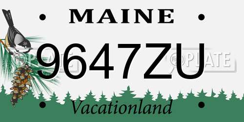 9647ZU Maine License Plate