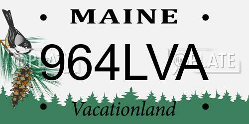964LVA Maine License Plate