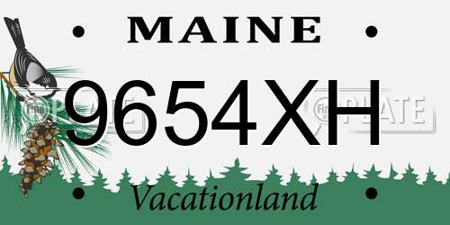 9654XH Maine License Plate