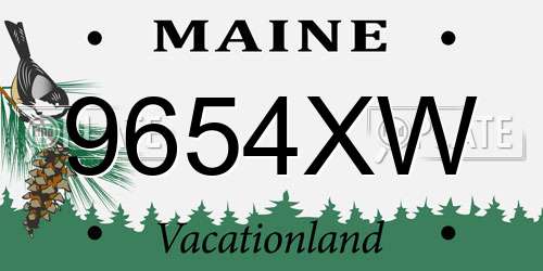 9654XW Maine License Plate