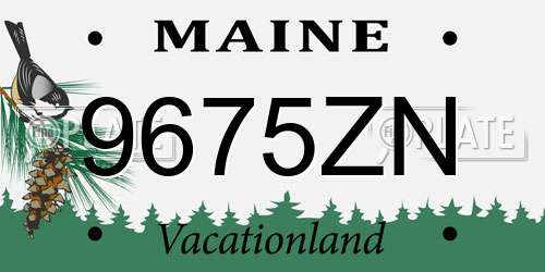 9675ZN Maine License Plate