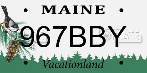 967BBY Maine License Plate