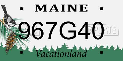 967G40 Maine License Plate