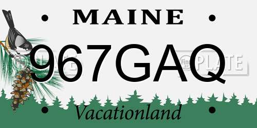 967GAQ Maine License Plate