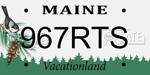 967RTS Maine License Plate