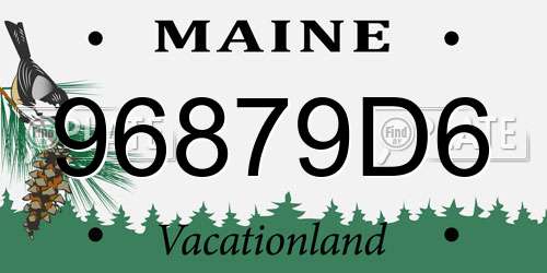 96879D6 Maine License Plate