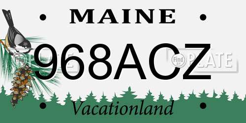 968ACZ Maine License Plate
