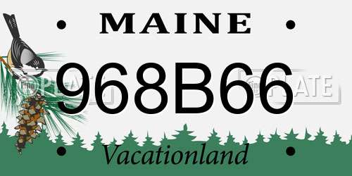 968B66 Maine License Plate